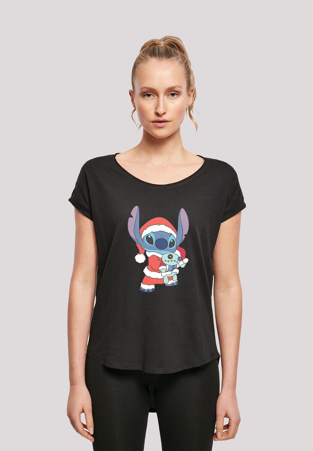 

Футболка с принтом DISNEY LILO STITCH WEIHNACHTEN PREMIUM FILM MOVIE TV COMIC F F4NT4STIC, черный