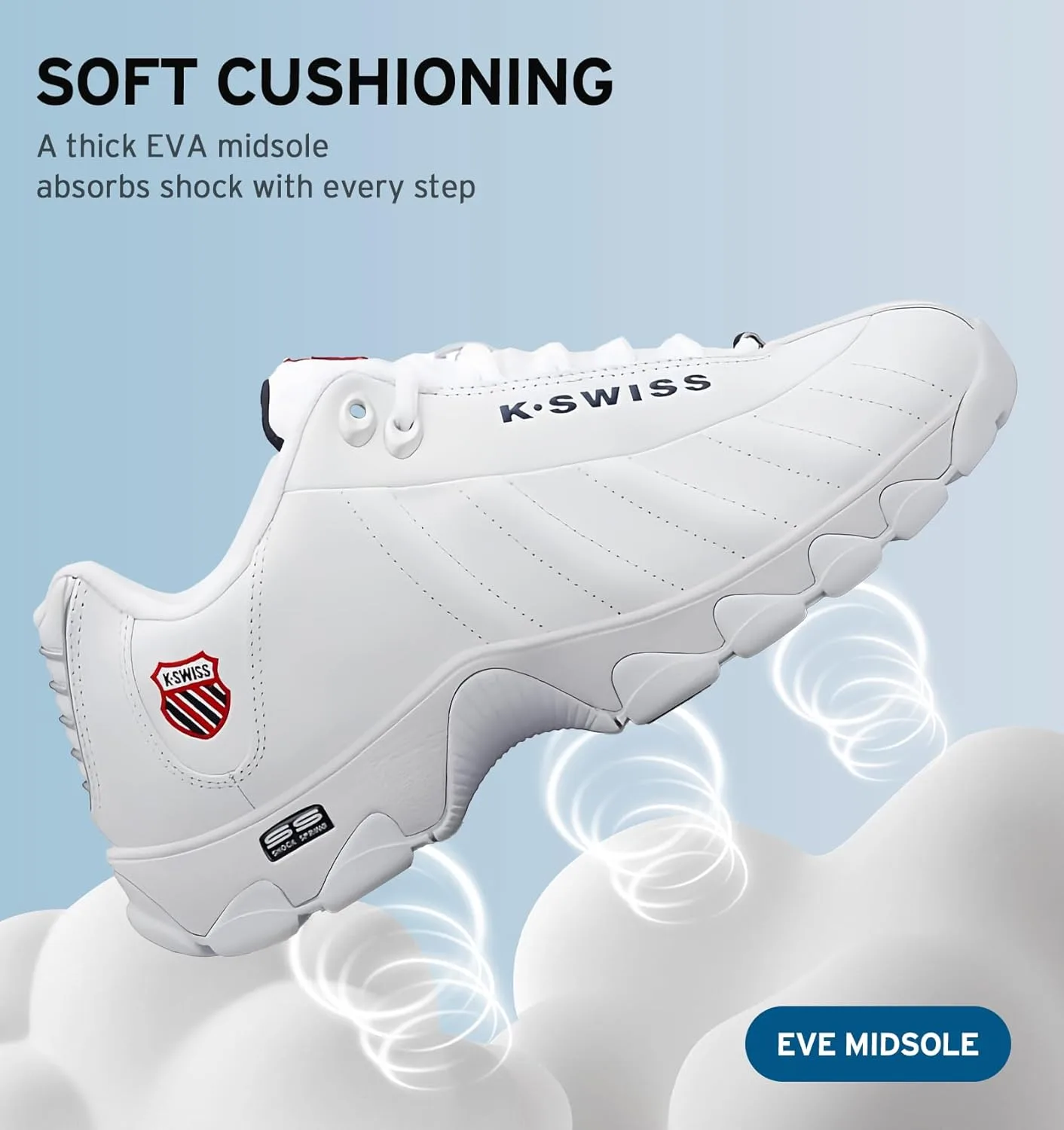 Кроссовки K-Swiss ST329 CMF из кожи, белый/красный/синий — фото 4