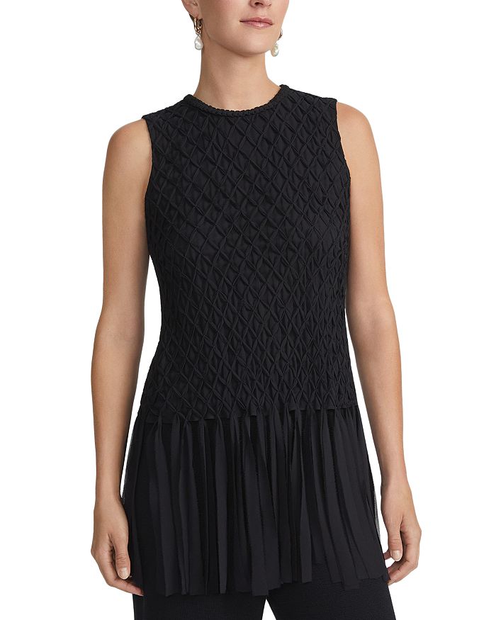 

Рубашка с ручной вышивкой в технике "решетка" Lafayette 148 New York, черный