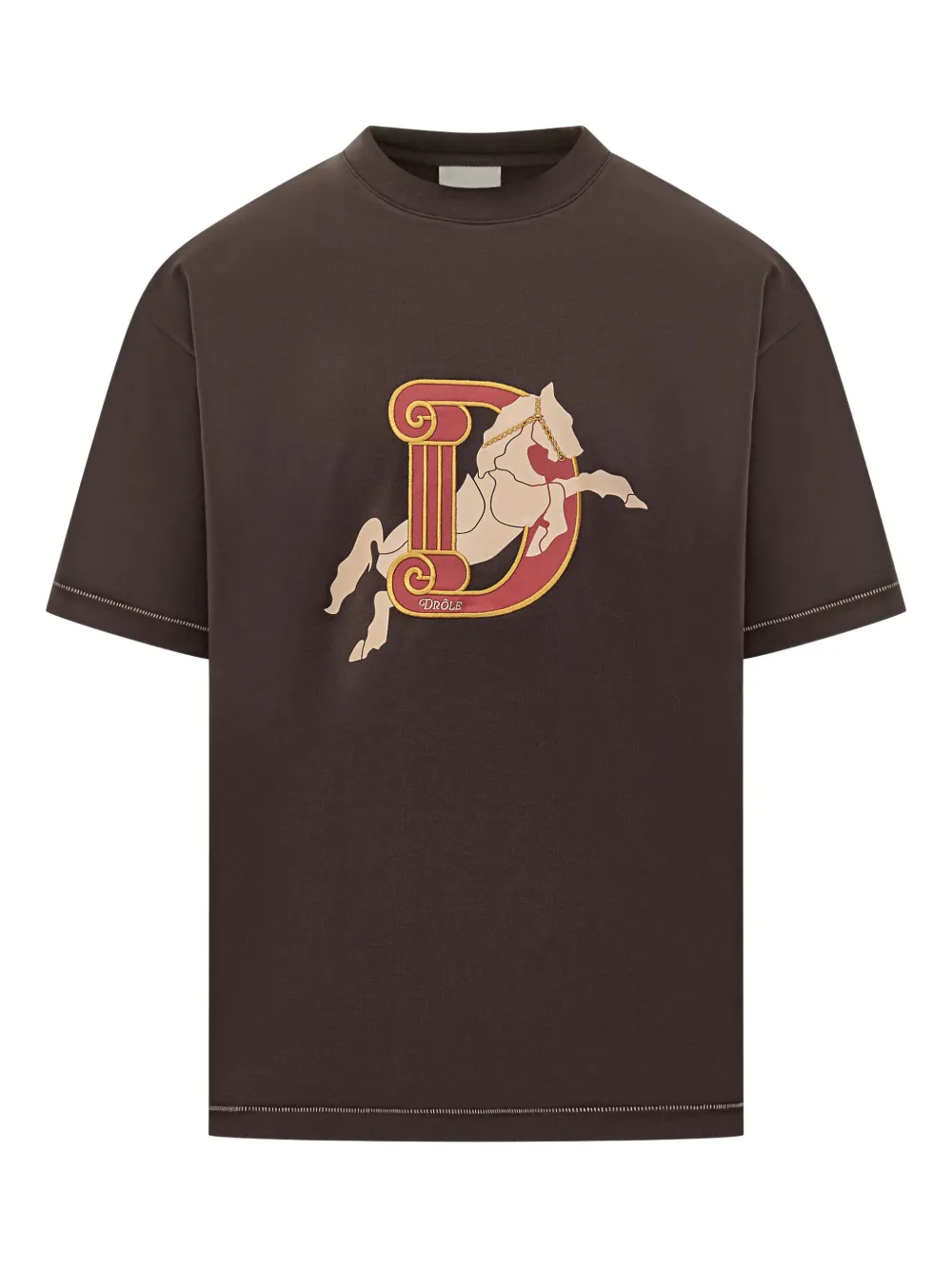 

Футболка Le D Cheval Drôle De Monsieur, коричневый