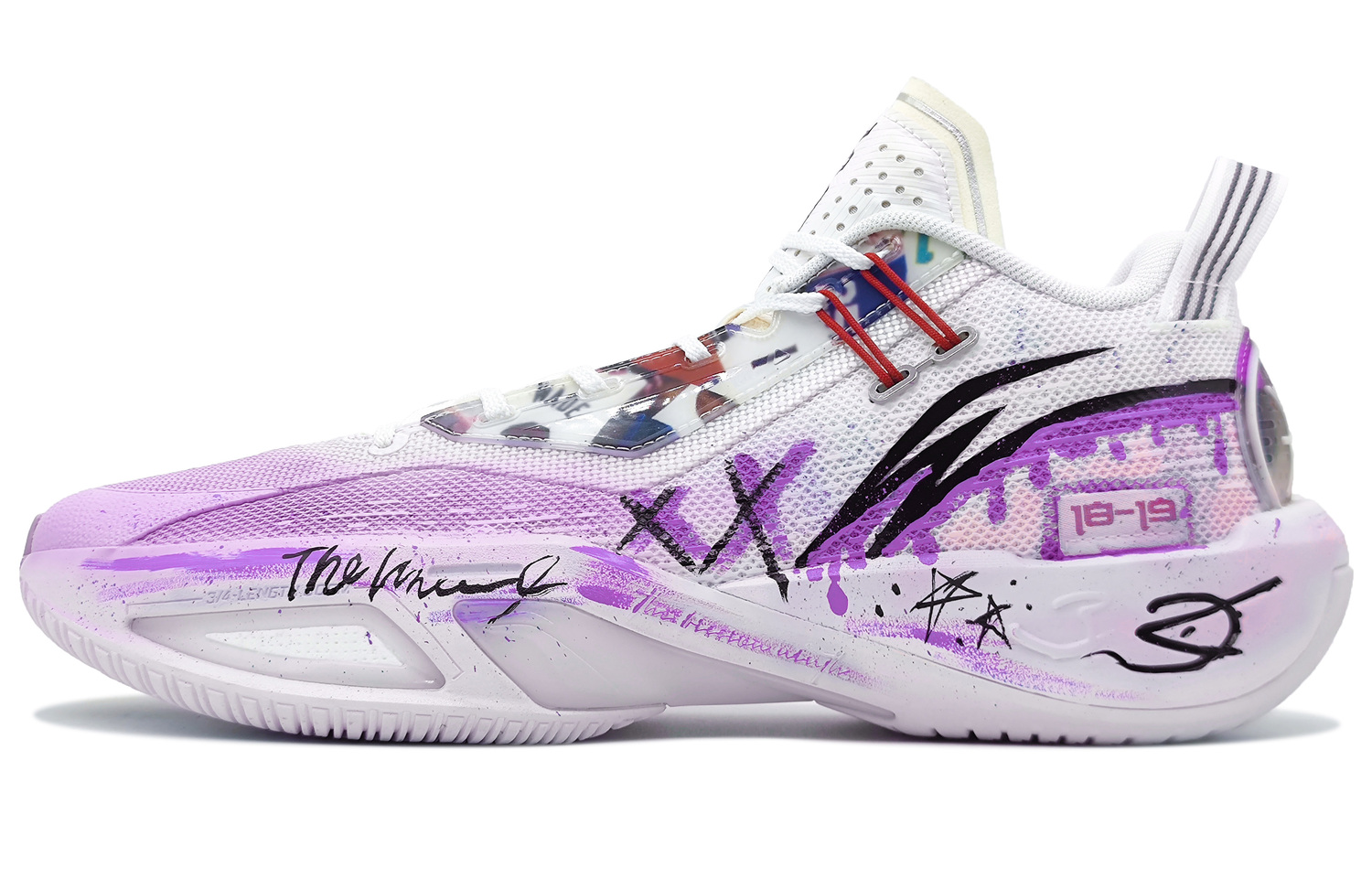 

LINING Лининг Крек Вариэйшн 9 Амортизирующие с противоскользящими свойствами Низкие баскетбольные кроссовки Мужские Фиолетово-белые, цвет Purple White