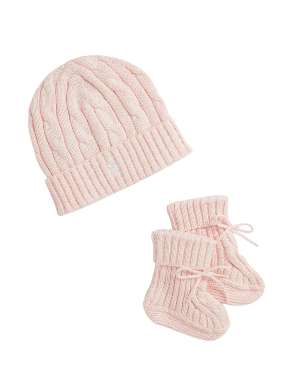 

Комплект из шапки бини и пинеток POLO RALPH LAUREN KIDS, розовый