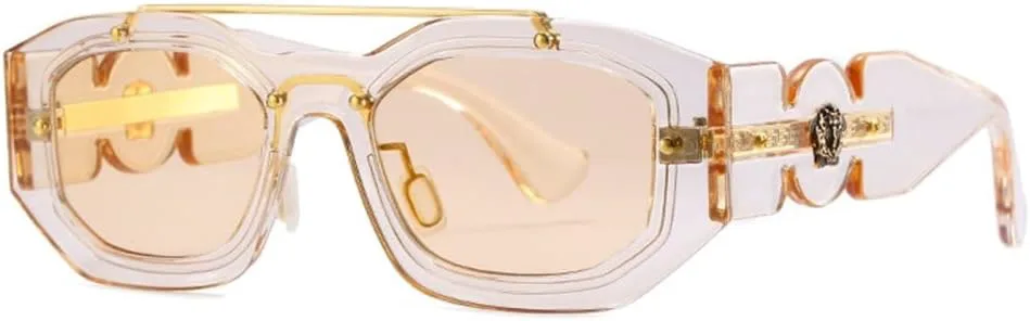 

MUTYNE Модные панк-солнцезащитные очки для мужчин, винтажные декоративные многоугольные очки для женщин, роскошные уникальные солнцезащитные очки, Champagne