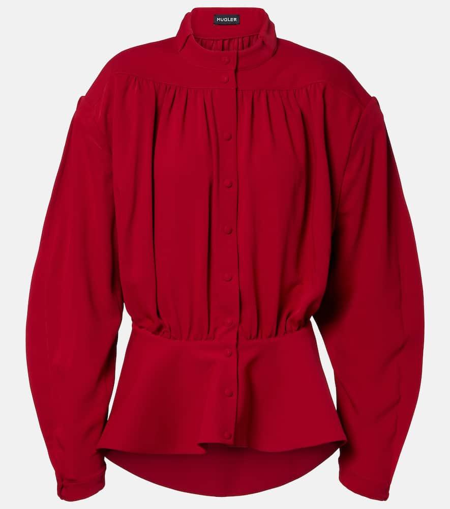 

Блуза Hiver Russe из крепового твила Mugler, Red