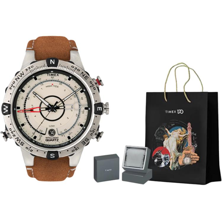 

TIMEX Часы Expedition Collection Adventurer Wrist Watch Quartz Movement Leather Strap 45mm White Dial Men's Watch, 170th Anniversary Limited Edition