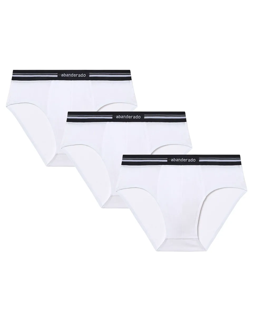 

Комплект из трех мужских трусов с очень мягкой талией Abanderado, белый