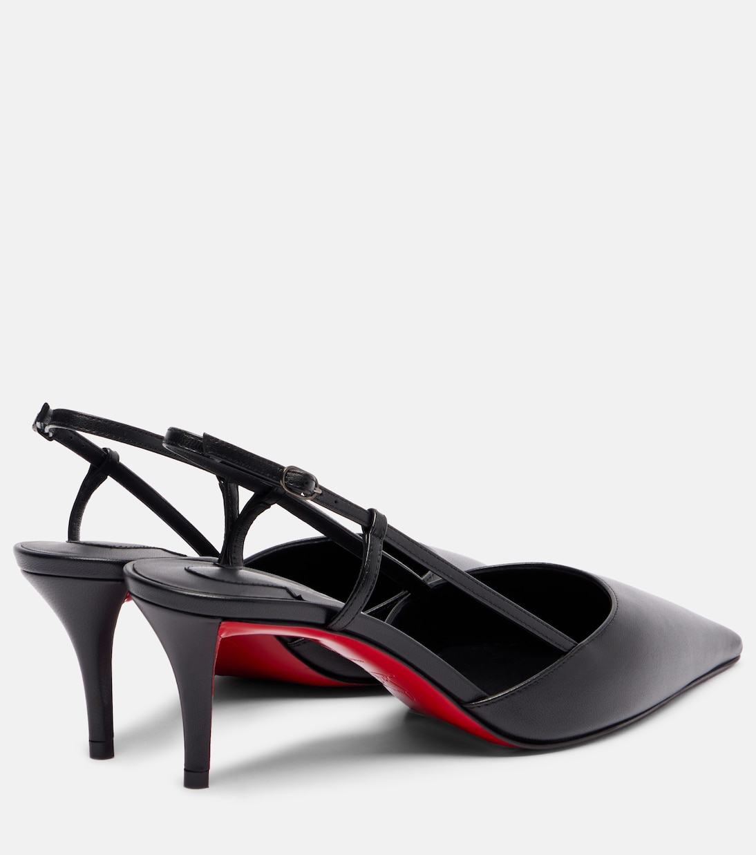Туфли-лодочки Miss Z Sling 60 на ремешке из кожи Christian Louboutin, Black/Lin Black — фото 2