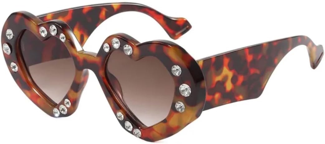 

Солнцезащитные очки для мужчин и женщин - защита UV400 - панк, большая оправа, градиентная расцветка, для занятий спортом на открытом воздухе и вождения DSVIGF, Leopard