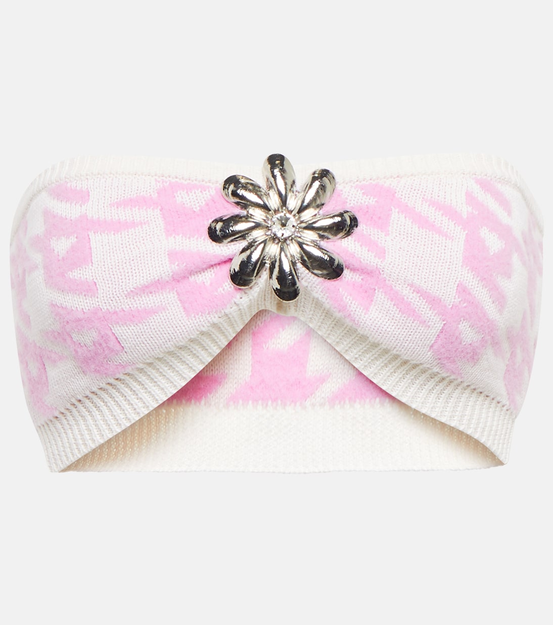 

Топ-бандо из шерстяной смеси с узором гусиная лапка Area, Pink Multi