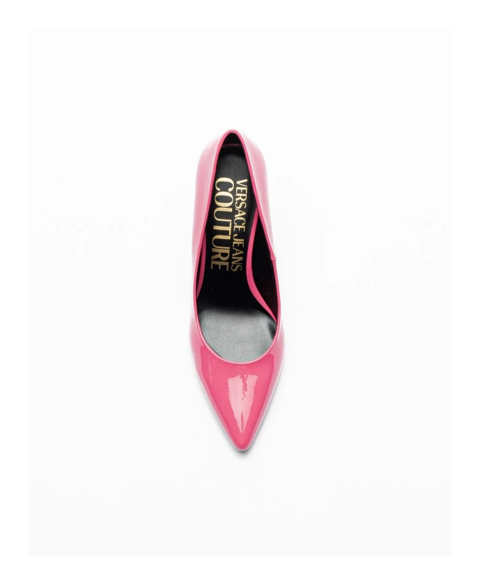 Розовые туфли на высоком каблуке Versace Jeans Couture, розовый — фото 4