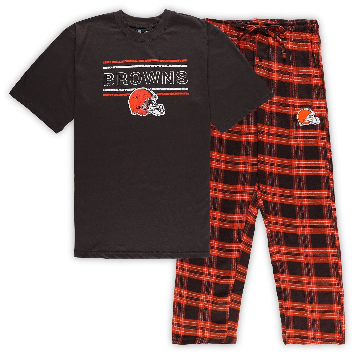 

Мужской фланелевой комплект для сна Concepts Sport коричневый/оранжевый Cleveland Browns Big & Tall