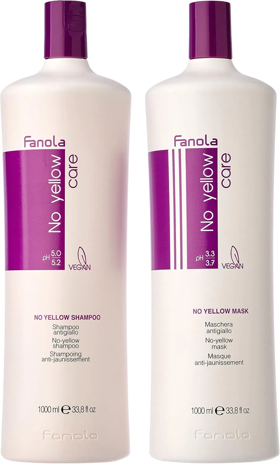 Набор Fanola No Yellow: шампунь 1000 мл + маска 1000 мл Fanola