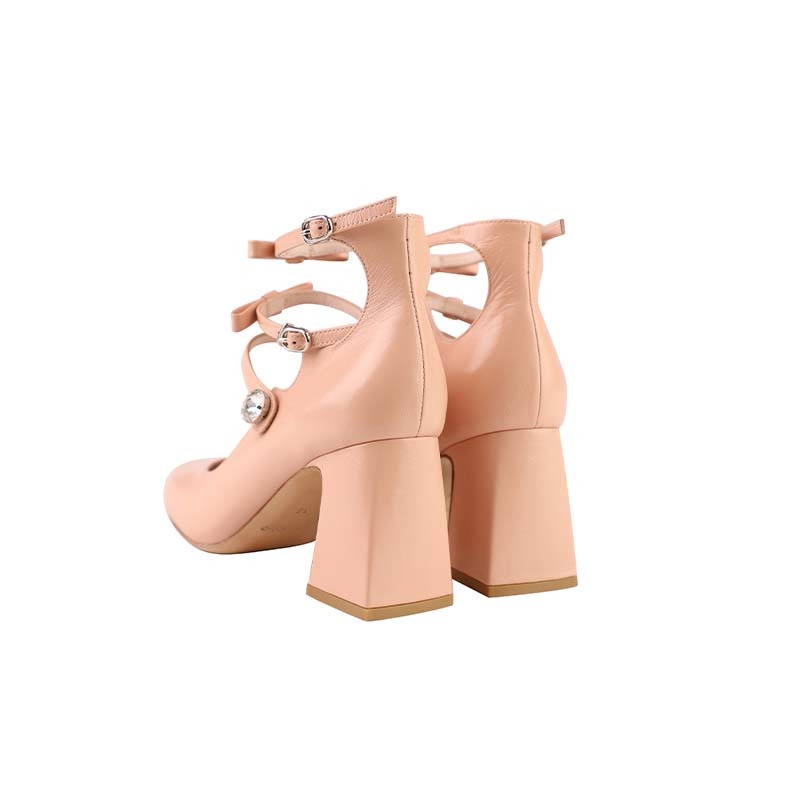 Туфли Мэри Джейн Женские Gardenia Fille, Матовый Пудровый — фото 4