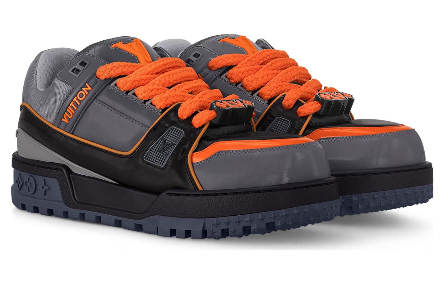 Кроссовки Maxi Low Top для скейтбординга мужские серо-оранжевые LOUIS VUITTON — фото 3