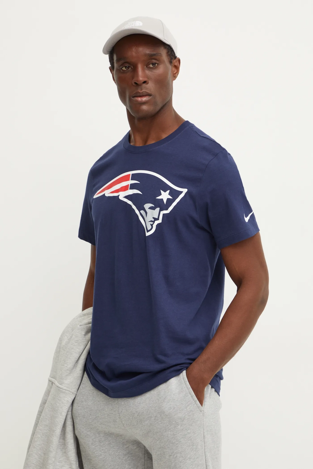 

Хлопковая футболка New England Patriots Nike, темно-синий