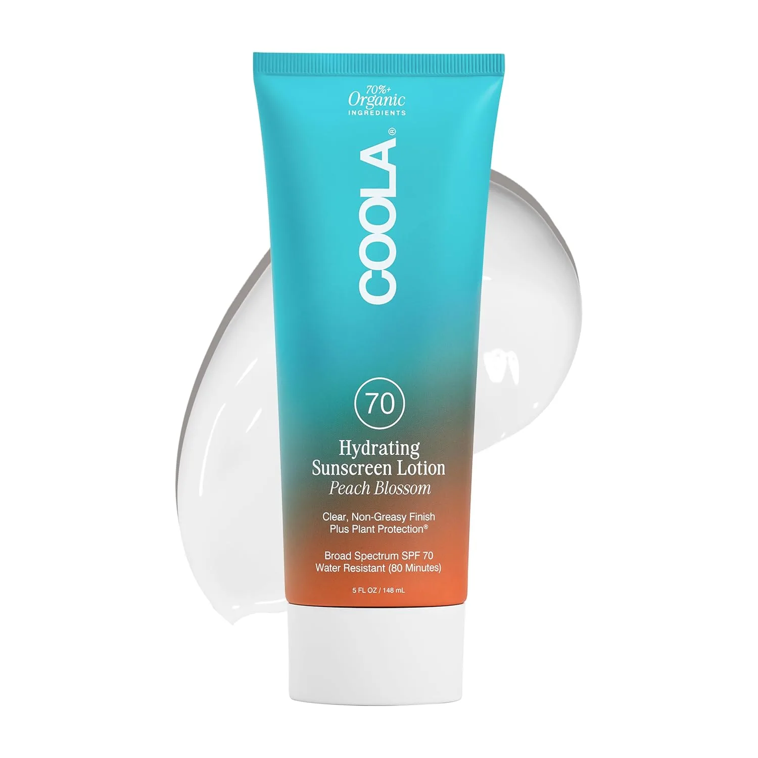 COOLA Organic Sunscreen SPF 70 солнцезащитный лосьон для тела, дерматологически протестирован, веганский и без глютена, Peach Blossom, 5 Fl Oz