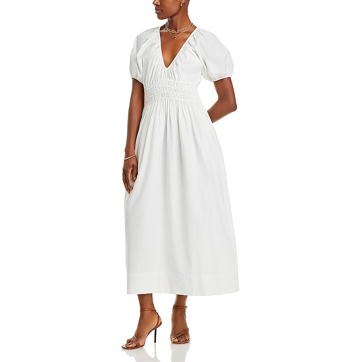 

Платье Teatro Womens Silk Blend Midi с V-образным вырезом FAITHFULL THE BRAND, белый