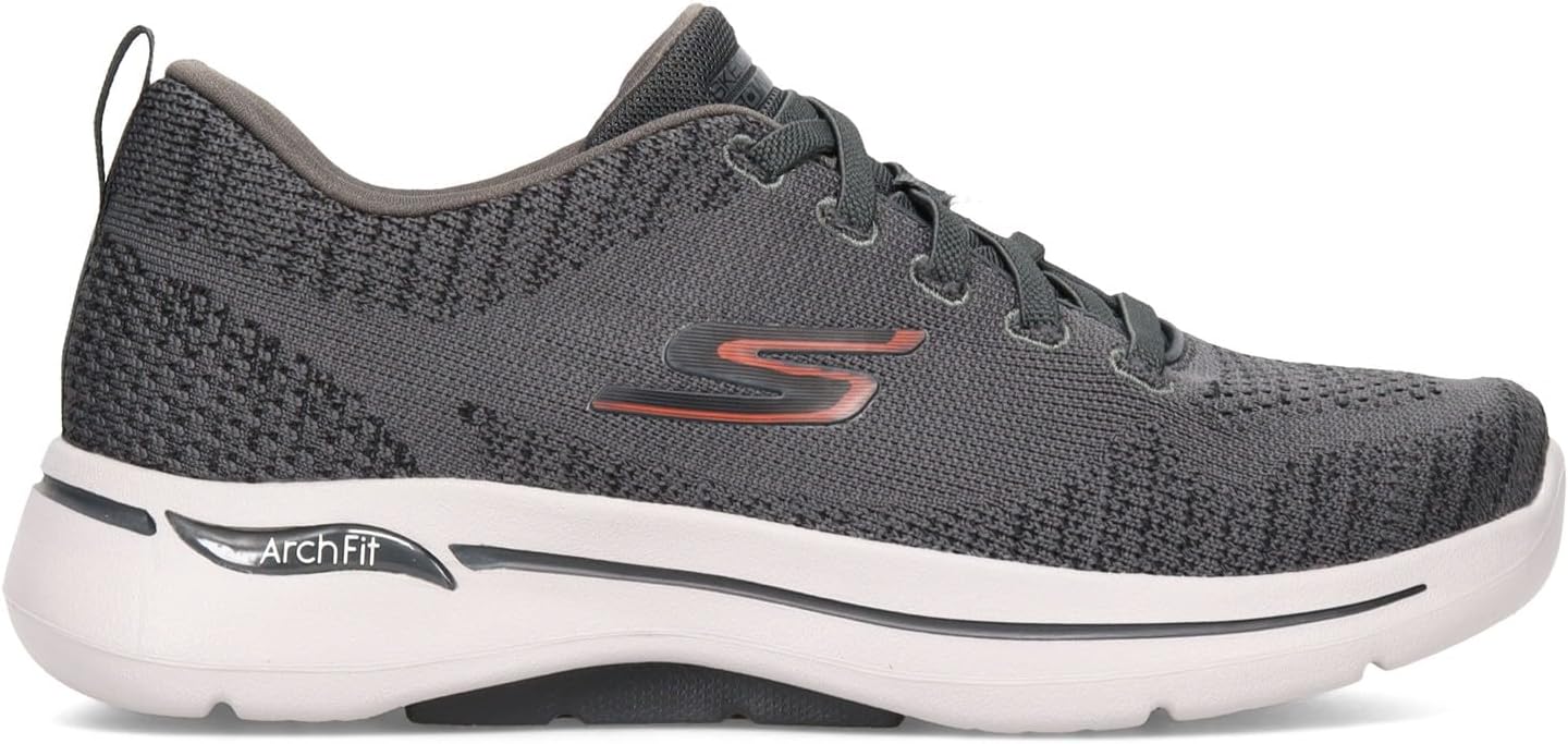 Мужские кроссовки Skechers GoWalk Arch Fit для спортивных тренировок и ходьбы с амортизирующей подошвой из воздушной пены, Charcoal 2 — фото 3