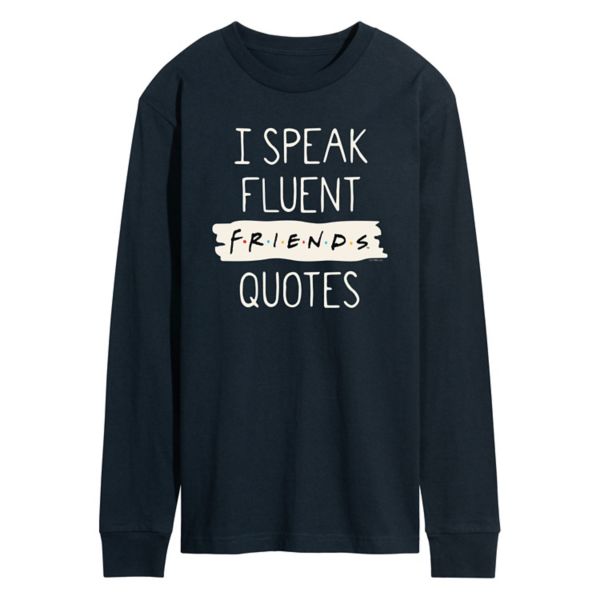 

Футболка с длинным рукавом с графическим принтом «Друзья говорят свободно, друзья цитируют» Licensed Character, синий