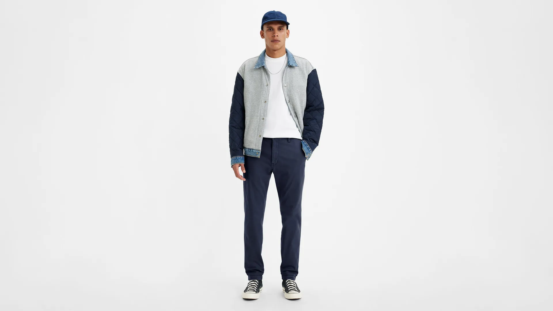 

Levi's xx чиносы стандартного зауженного кроя мужские брюки, цвет Baltic Navy Garment Dye - Blue
