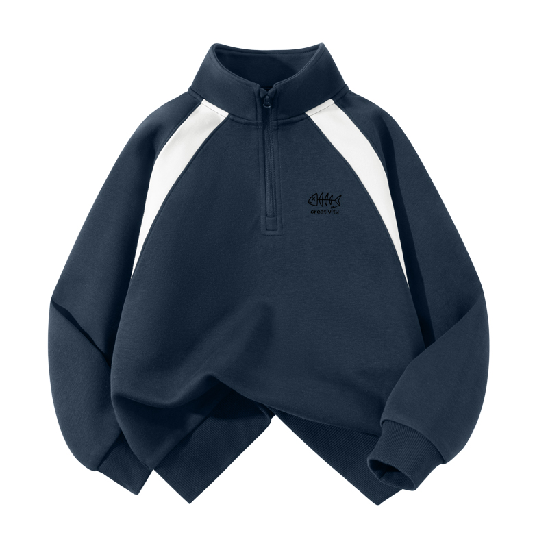 

Детский свитшот с полуоткрытым воротником Moderate WARRIOR, темно-синий/h herringbone silicone k