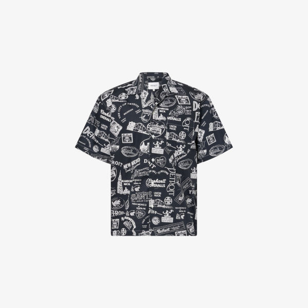 

Сувенирная хлопковая рубашка свободного кроя Boxy-Fit Carhartt Wip, мультиколор