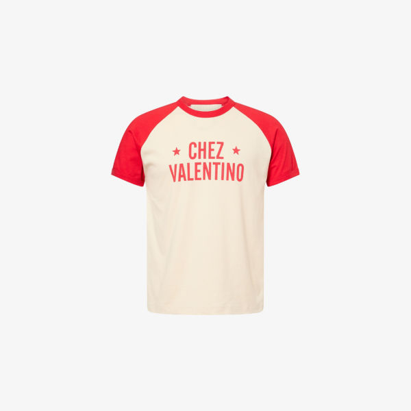 

Футболка Chez Valentino Print из хлопкового джерси с круглым вырезом Valentino Garavani, мультиколор