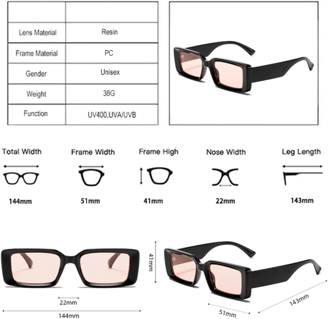 

Модные маленькие прямоугольные солнцезащитные очки-гелевые линзы для женщин, ретро-очки, защита от УФ-излучения UV400, трендовые очки для мужчин UATXTAU, Black Grey