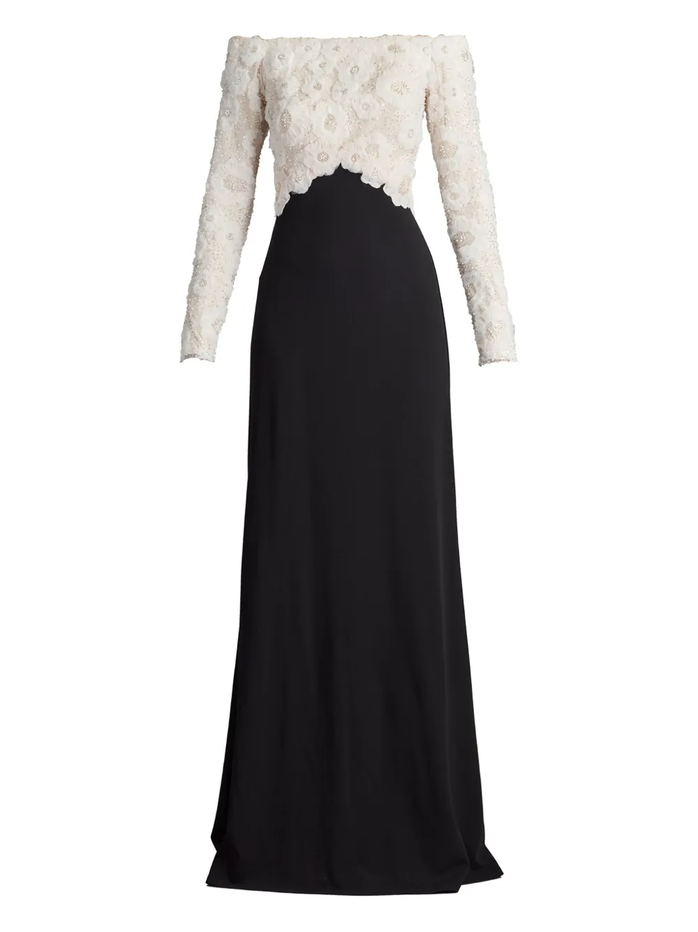 

Платье макси с кружевом Tadashi Shoji, белый