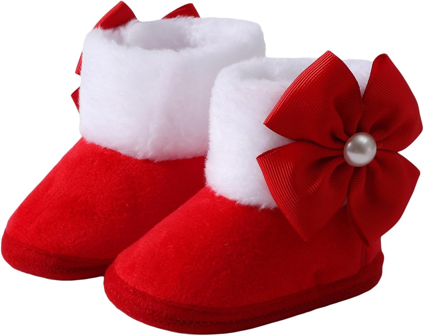 

Детские ботинки для девочек и мальчиков, нескользящие, зимние для новорожденных, теплые, на плоской подошве, повседневная обувь для прогулок для малышей YINNAGOO, A1-Red