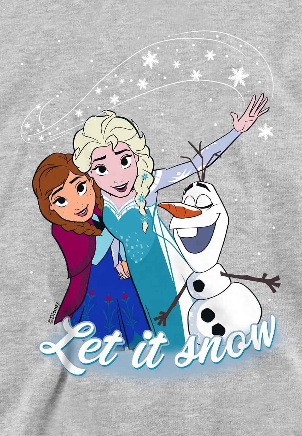 Детская худи Disney Frozen Эльза Анна Олаф, серый — фото 2