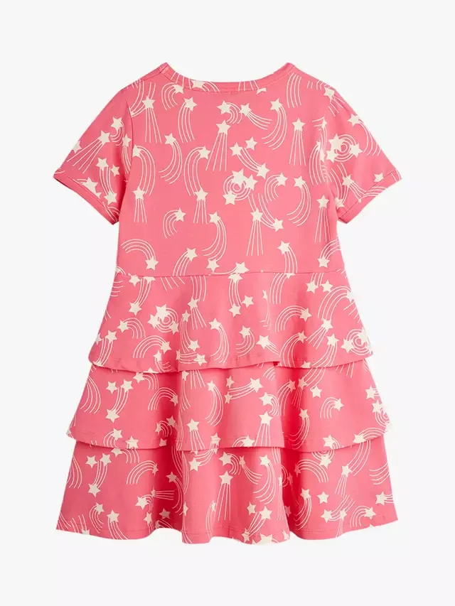 Детское платье Звездный дождь, розовое Mini Rodini — фото 2