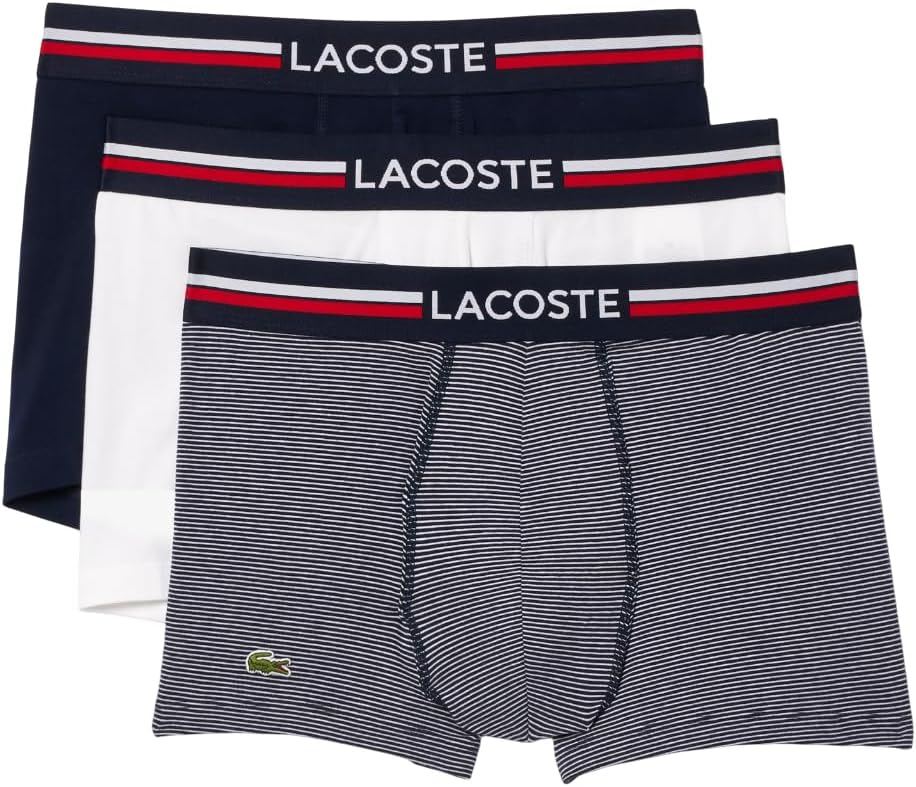 

Мужские боксеры Lacoste из переработанной микрофибры Ultra Dry, 3 шт., Navy Blue/White/Navy Striped