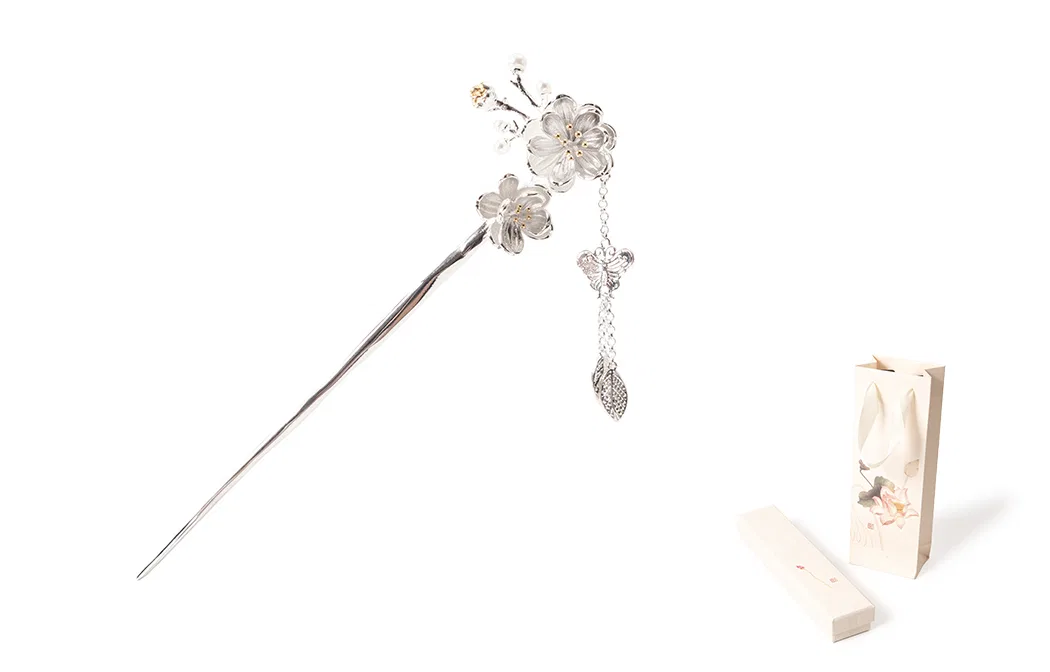 Заколка для волос серебристая BAIJUAN Silver White