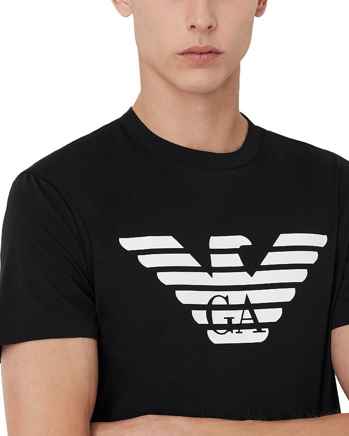 Футболка Essential с логотипом из пима-хлопка Emporio Armani, черный — фото 4
