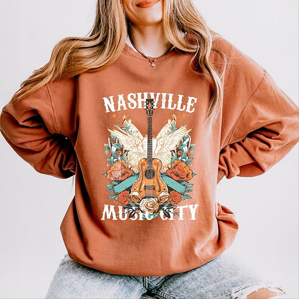 

Nashville music city guitar grunge - женский легкий свитшот с эффектом поношенности Simply Sage Market, Yam, Серый, Nashville music city guitar grunge - женский легкий свитшот с эффектом поношенности Simply Sage Market, Yam