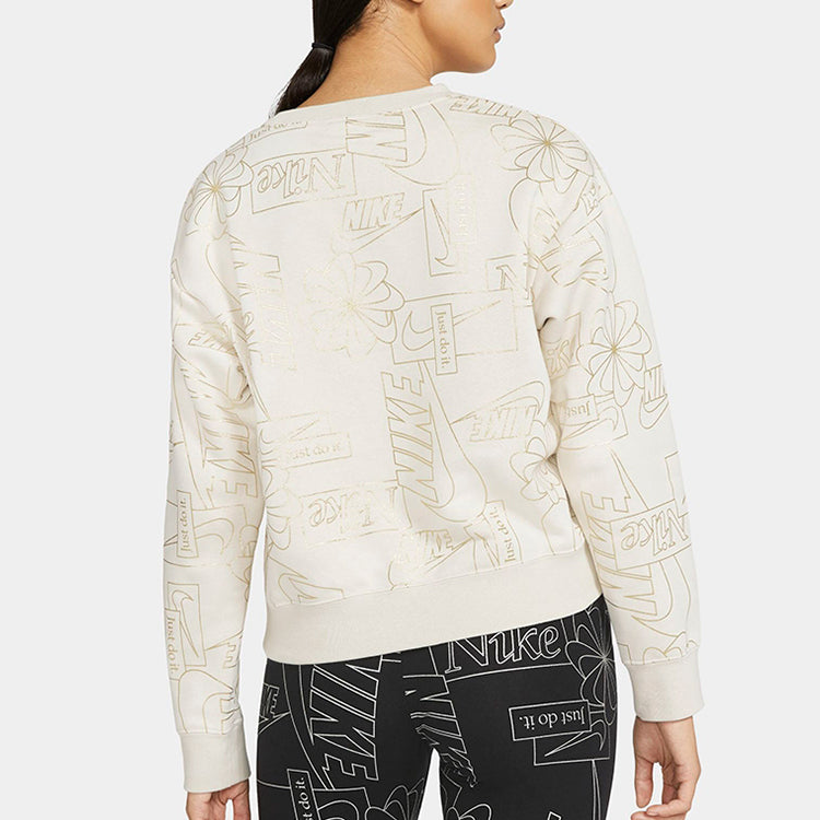 Худи (WMNS) Nike Sportswear Icon Clash Fleece Sports Round Neck Creamy White Hoodie — фото 4