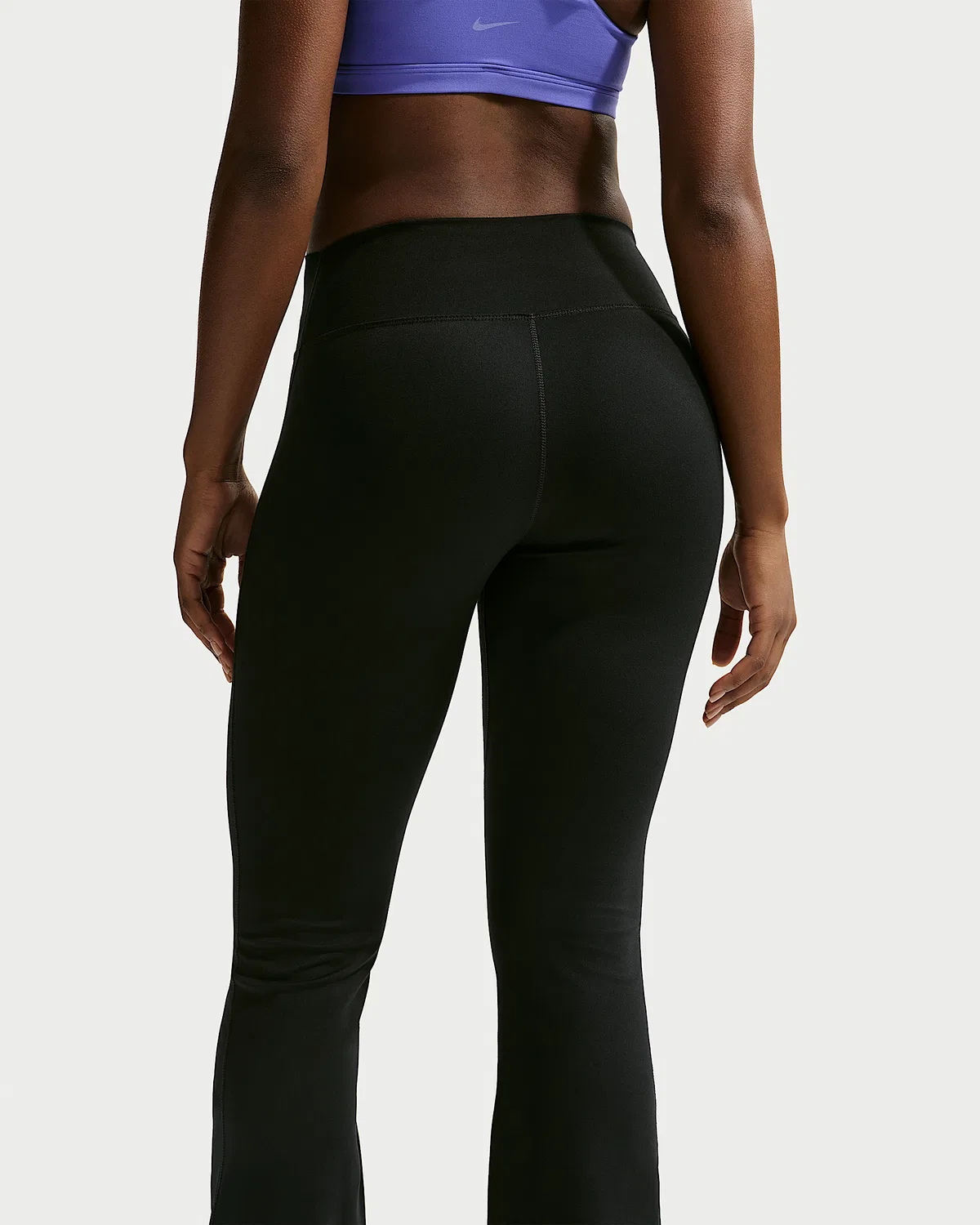 Женские леггинсы Nike One с высокой талией и расклешенными штанинами, Black/White — фото 3