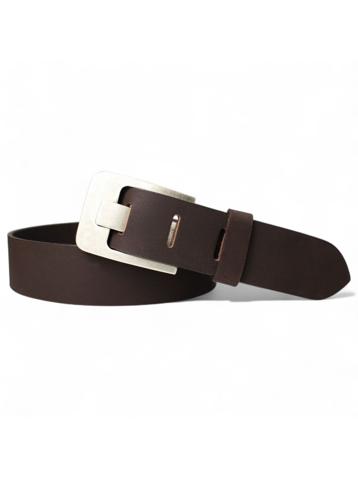 

Кожаный ремень с широким шипом, темно-коричневого цвета FRONHOFER