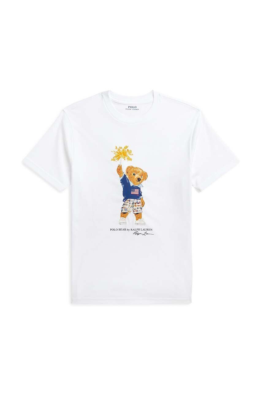 

Детская хлопковая футболка Polo Ralph Lauren, белый