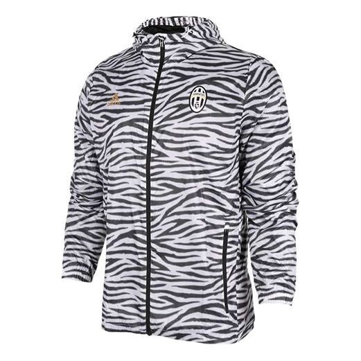 

Куртка adidas Juventus Zebra Woven hooded track Jacket Black White, белый