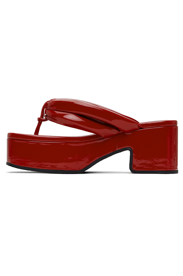 Платформенные сандалии Dries Van Noten, цвет vermillion — фото 3