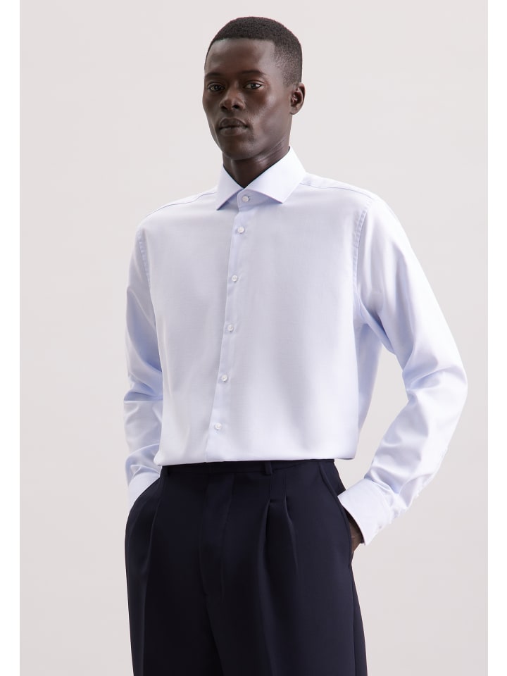 

Деловая рубашка, стандартного размера, светло-голубого цвета Seidensticker