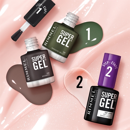 Гибридный лак для ногтей без использования уф/светодиодной лампы Rimmel Super Gel, 103 Brownie 12 ml — фото 4