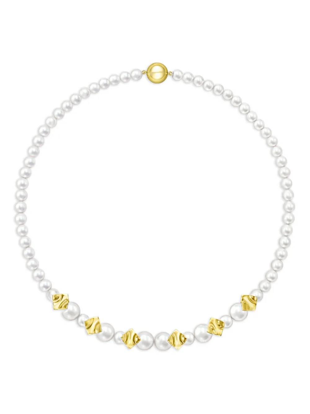 

Колье Square Leaf из желтого золота с жемчугом TASAKI, белый