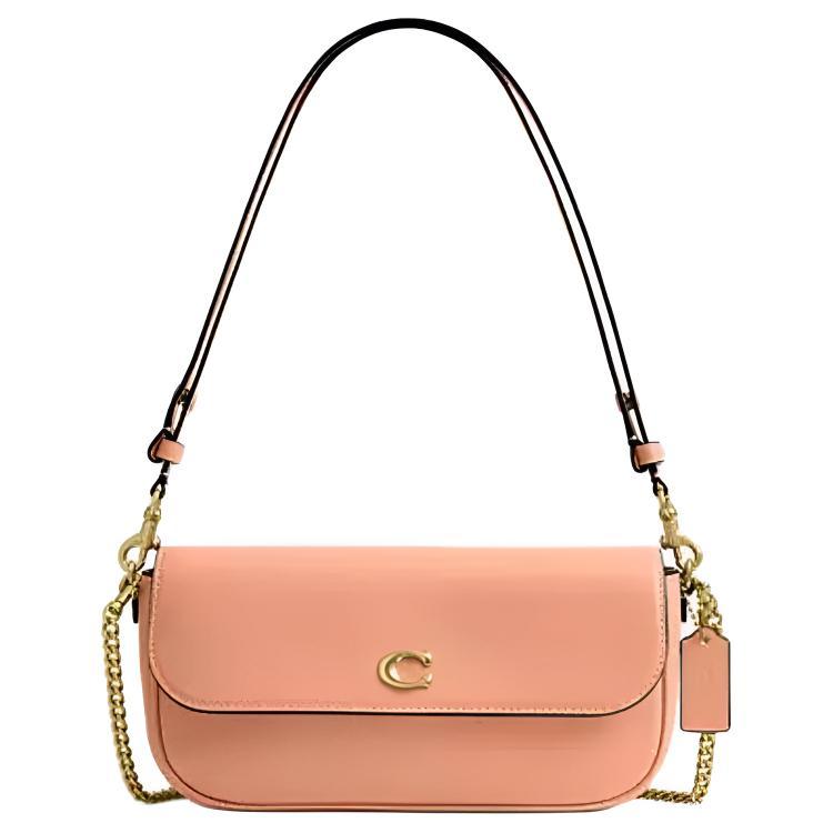 

COACH Сумка через плечо из телячьей кожи, средняя женская сумка brass & peach