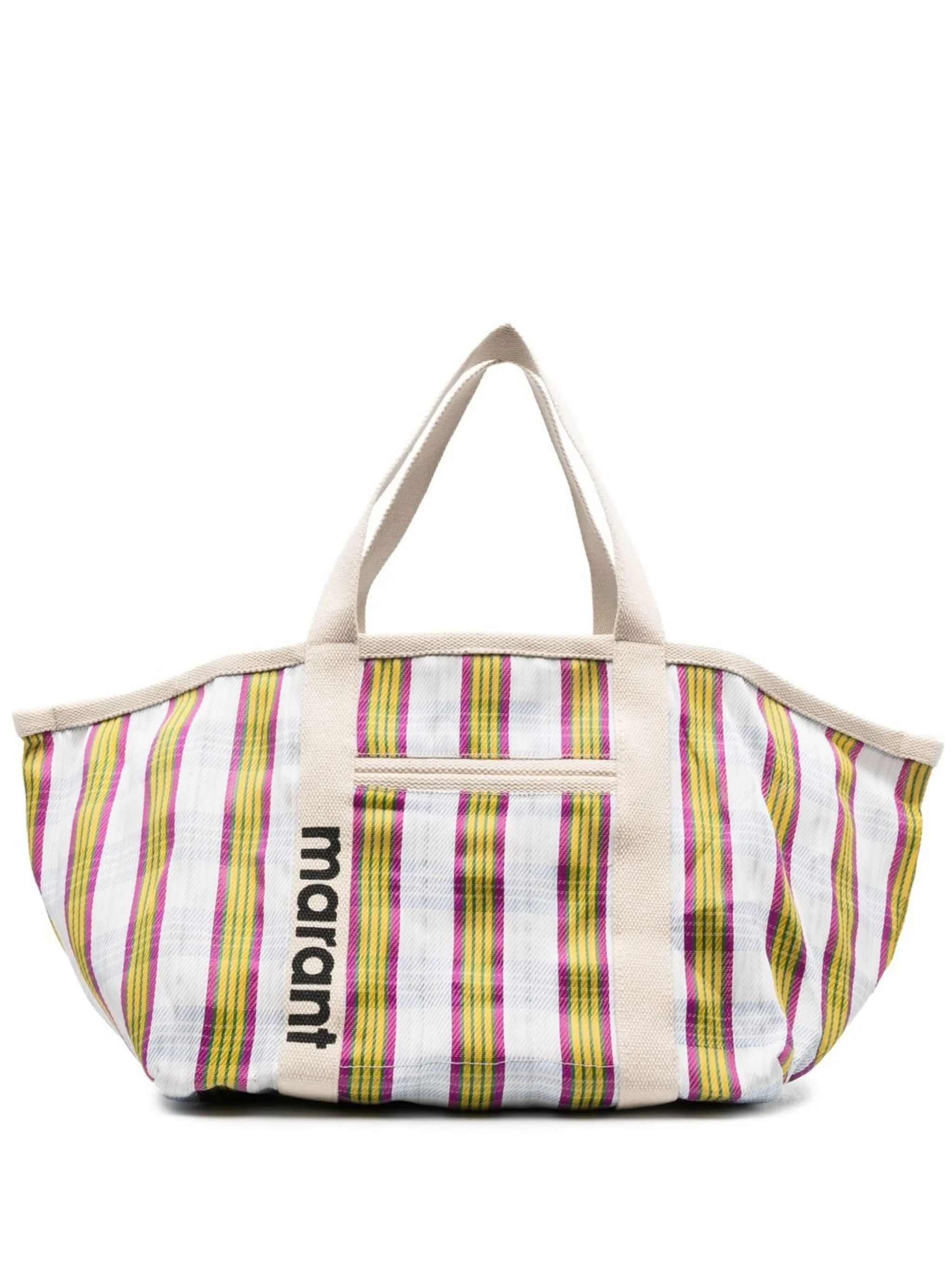 

Сумка-тоут Warden в полоску Isabel Marant, белый