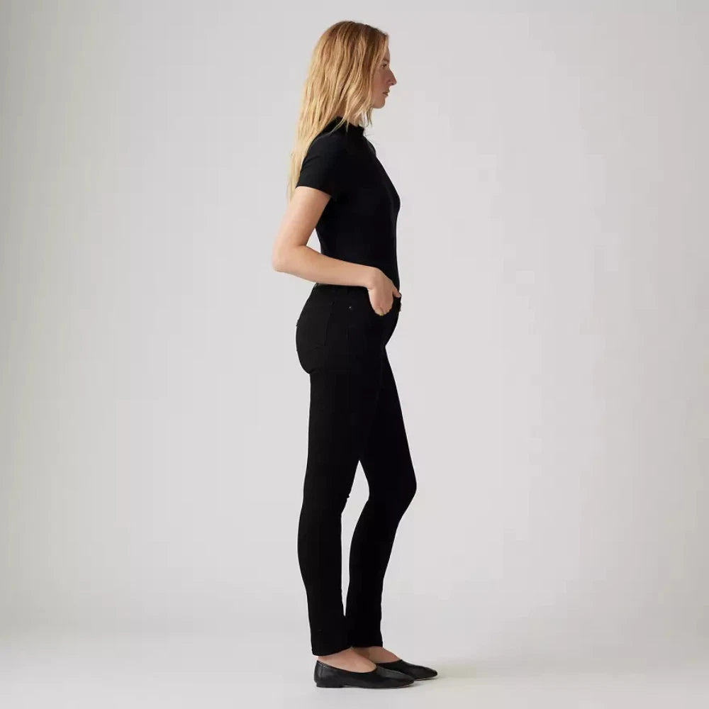 Джинсы Levi's 311, женские, черные, темно-стиральные, средней посадки, облегающие, GBO750 Levi'S, черный — фото 3