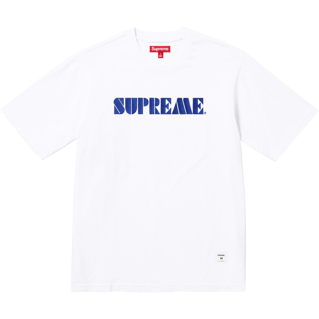 Футболка с вышивкой Supreme, фиолетовая — фото 3