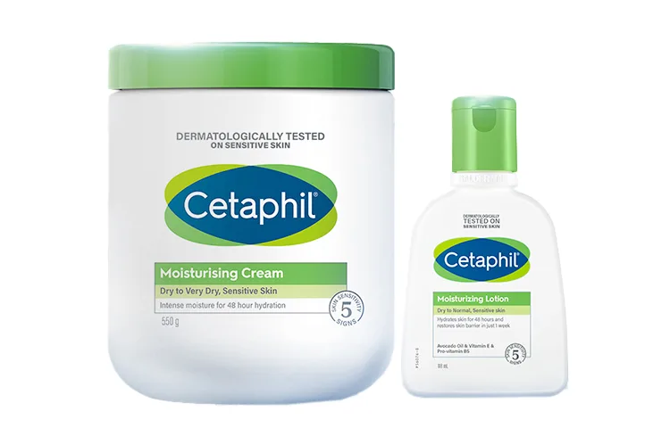 Cetaphil Увлажняющий крем для ухода за кожей, стабилизирующий, питающий и увлажняющий, 550 г + 118 мл, Moisturizing Cream for Hydration 550g+Intensive Hydrating Lotion 118ml — фото 2